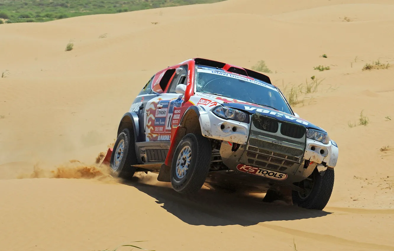 Photo wallpaper Sand, BMW, Sport, Race, BMW, Lights, Rally, Dakar