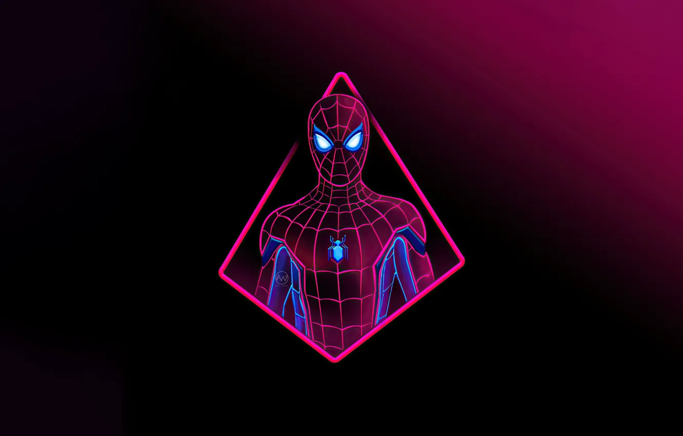 Photo wallpaper marvel, spider man, Spider-Man, comic book hero, purple-black background