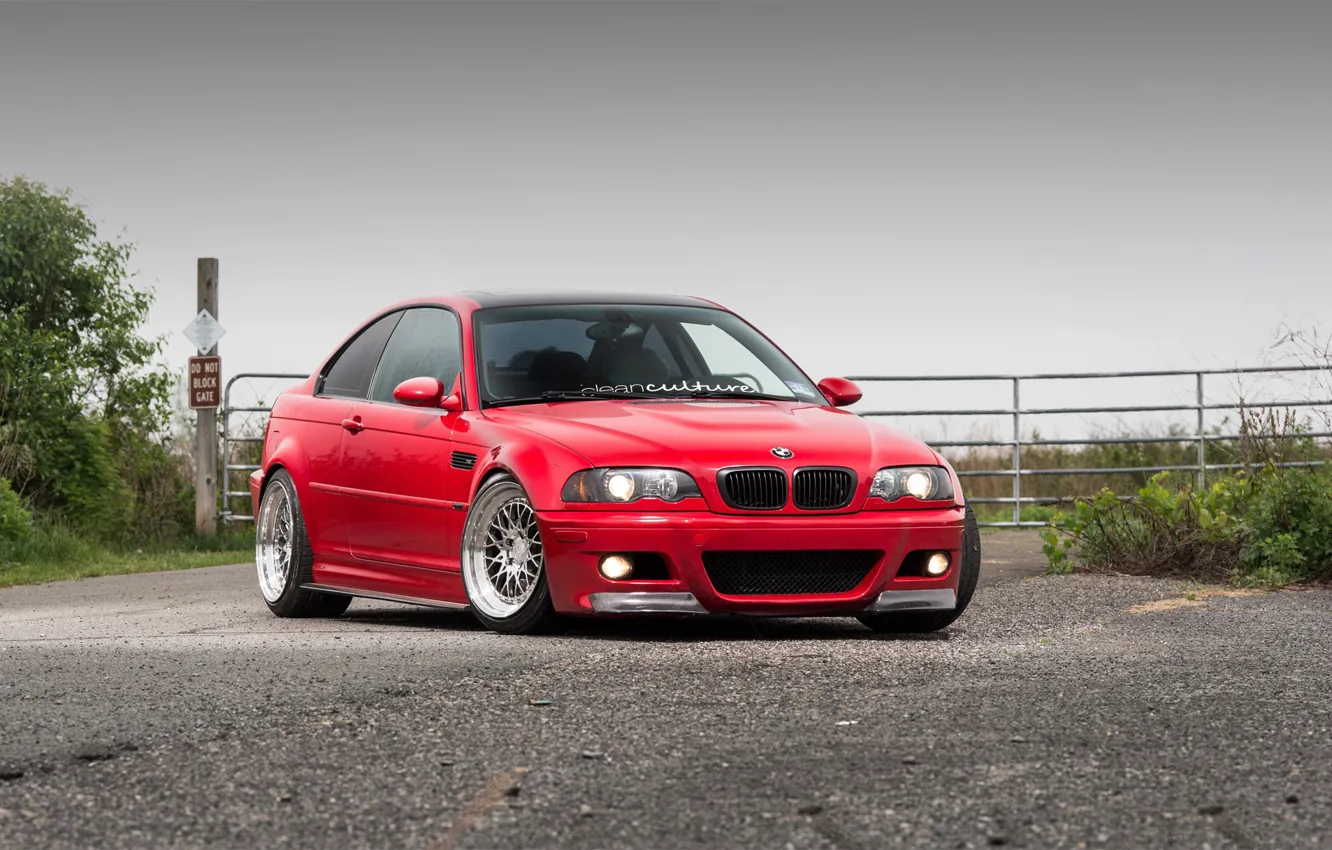 Photo wallpaper Red, E46, Wheels, M3