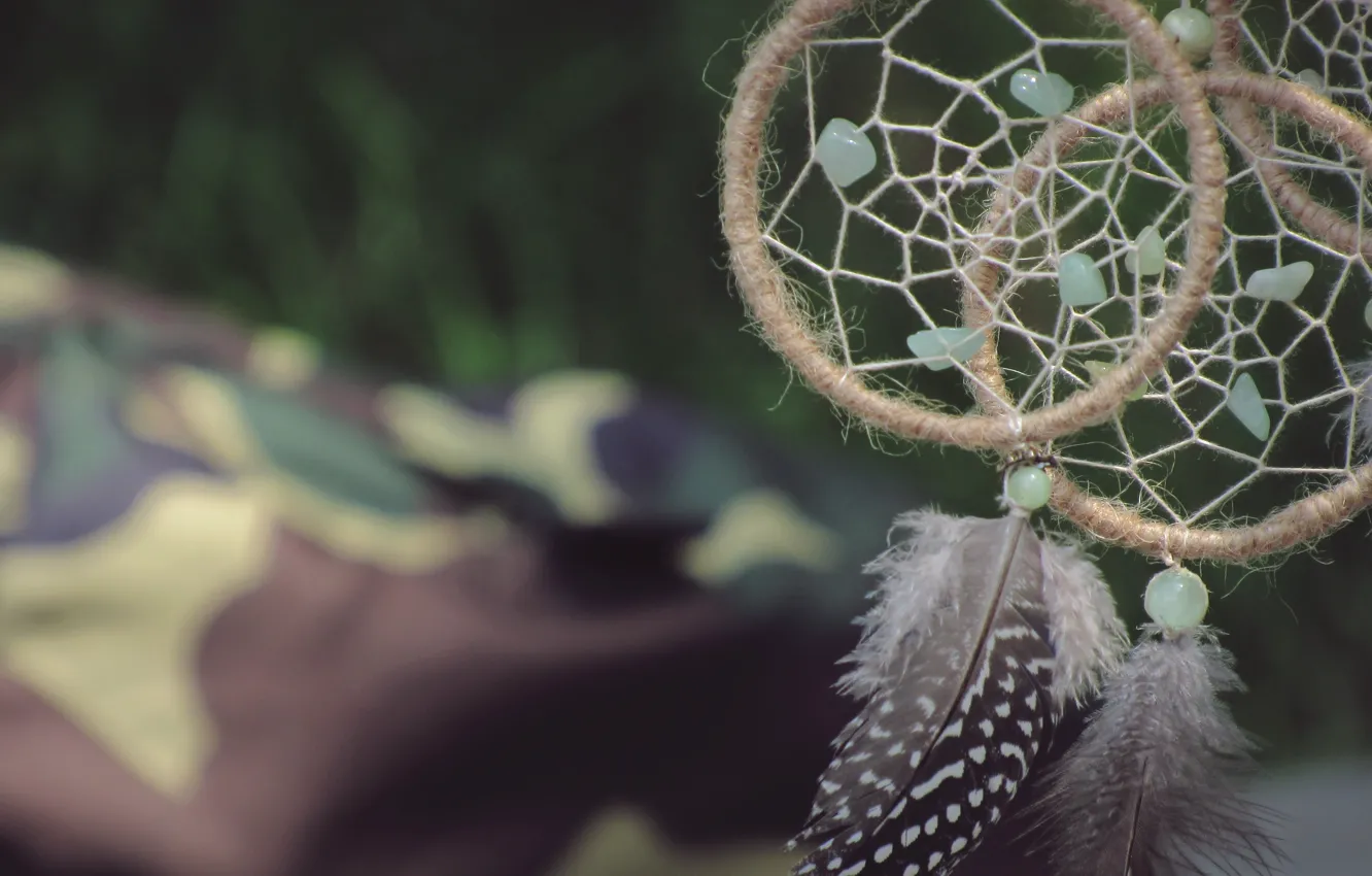 Photo wallpaper camouflage, bokeh, Dreamcatcher