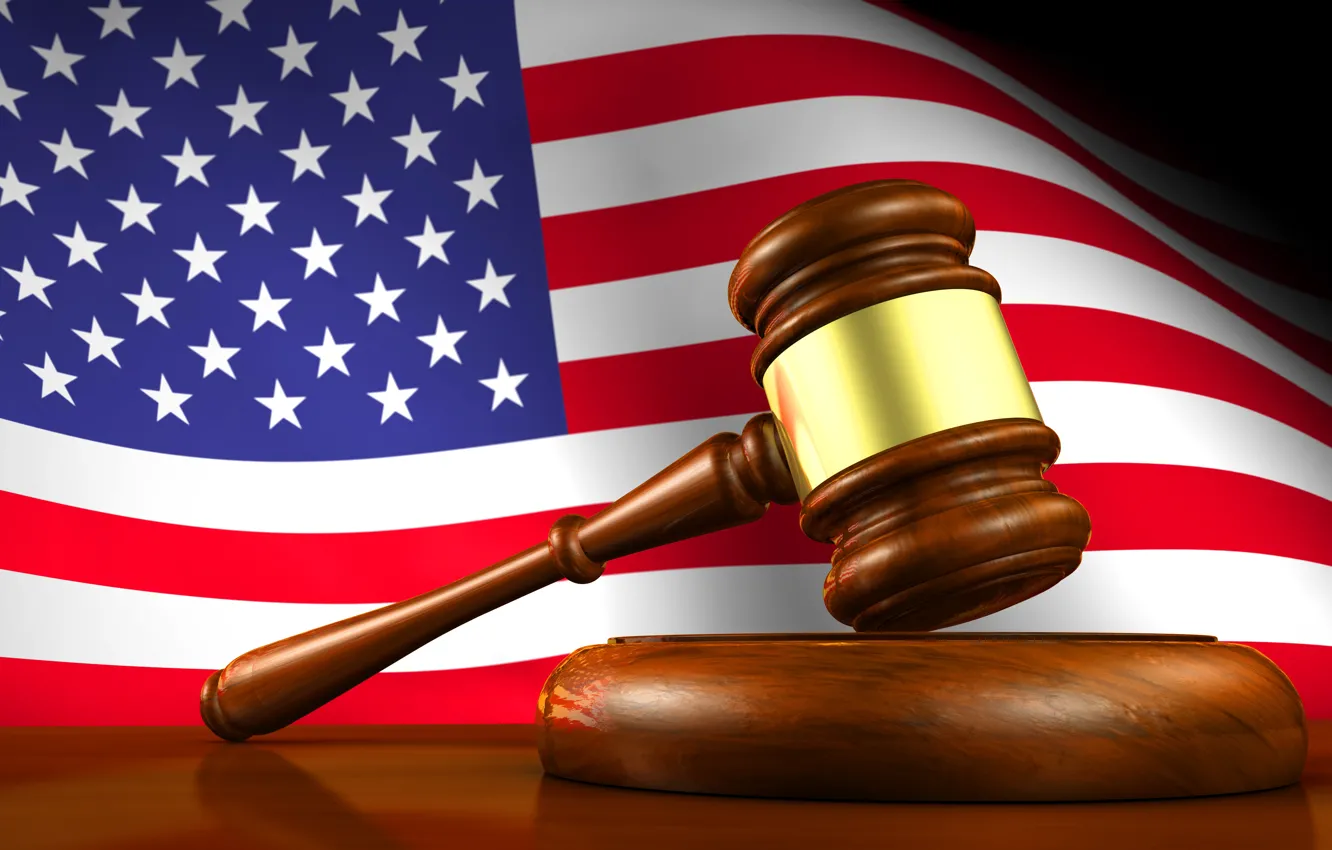 Photo wallpaper flag, hammer, America, america, usa, fon, flag, the court