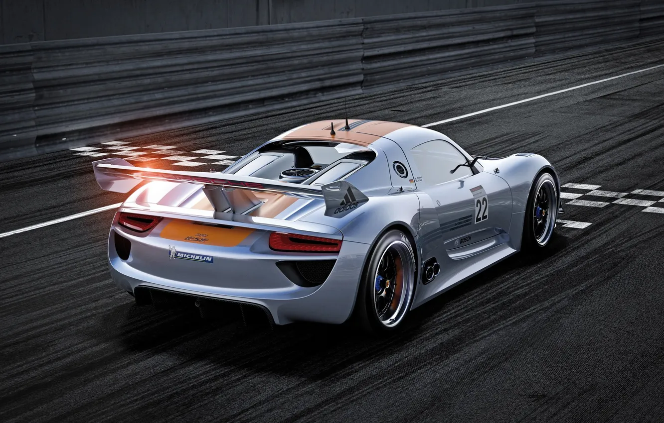 Photo wallpaper machine, auto, sport, Porsche, at the start, 918 RSR