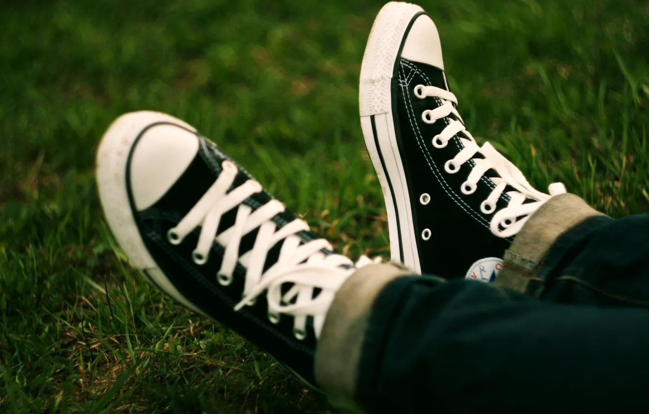 Wallpaper grass, sneakers, jeans, converse, the converse images for ...