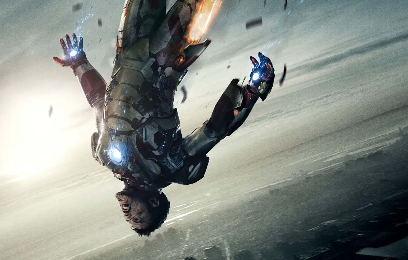 Photo wallpaper flight, Robert Downey Jr, iron man, Iron Man, Robert Downey Jr.
