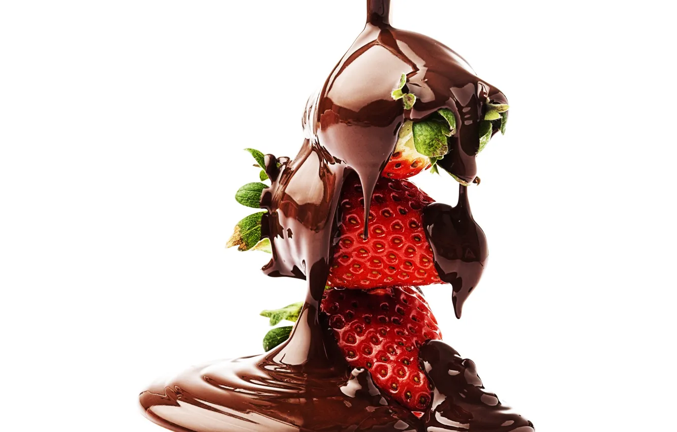 Photo wallpaper berries, chocolate, dessert, sweet, chocolate-covered strawberries