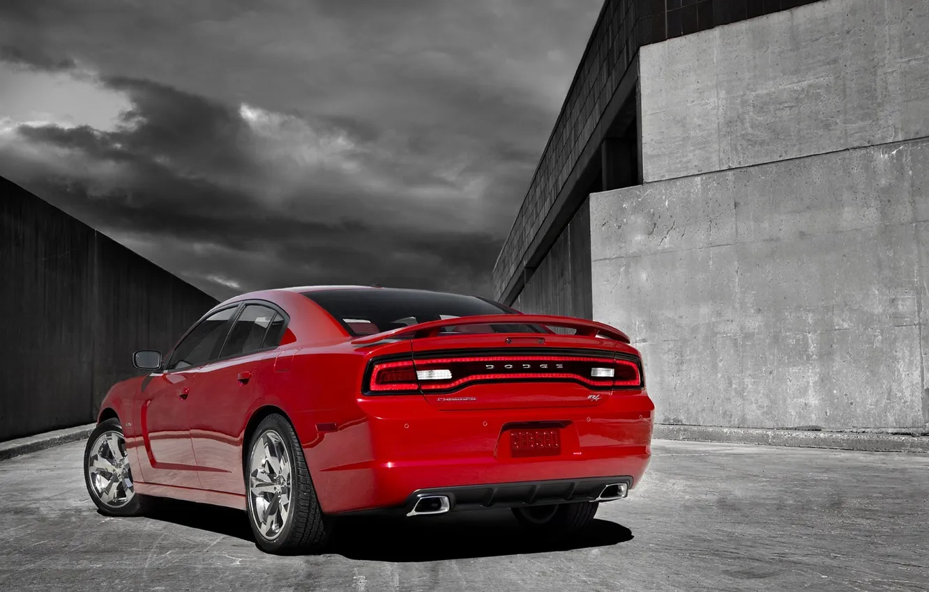 Photo wallpaper red, Dodge, Charger