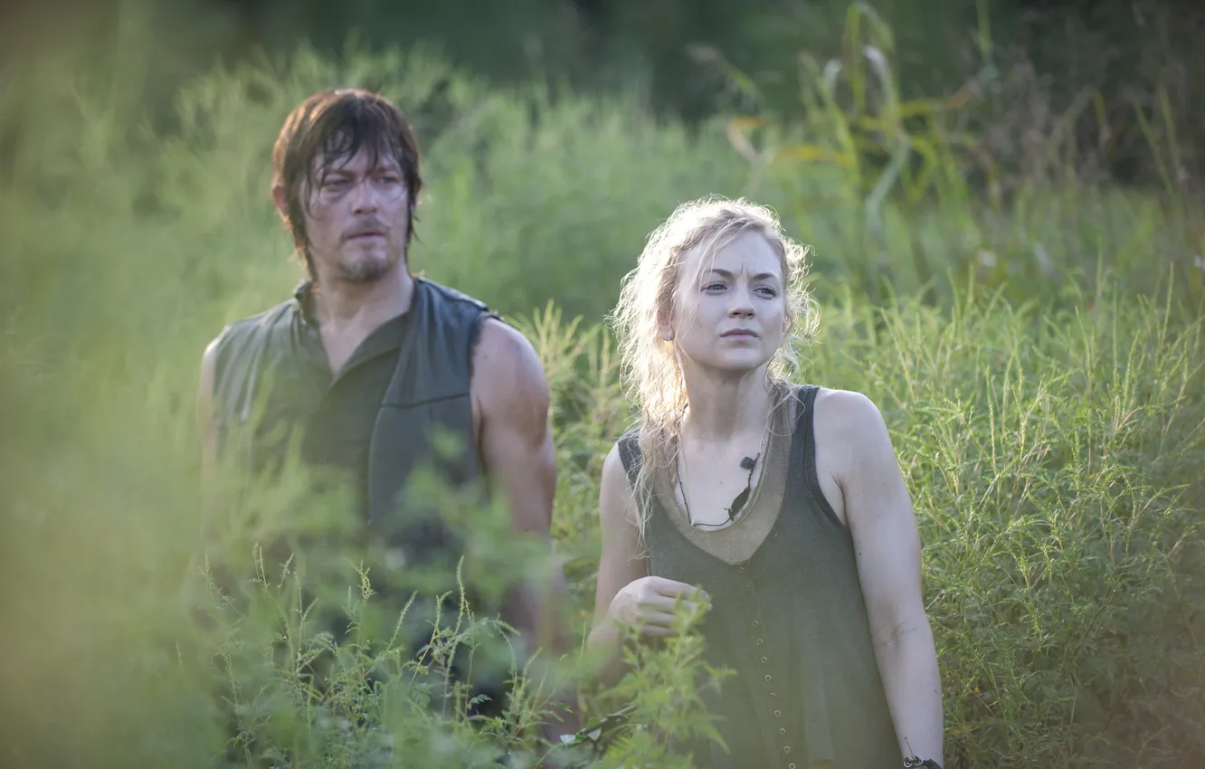Photo wallpaper actor, The Walking Dead, Norman Reedus, Emily Kinney