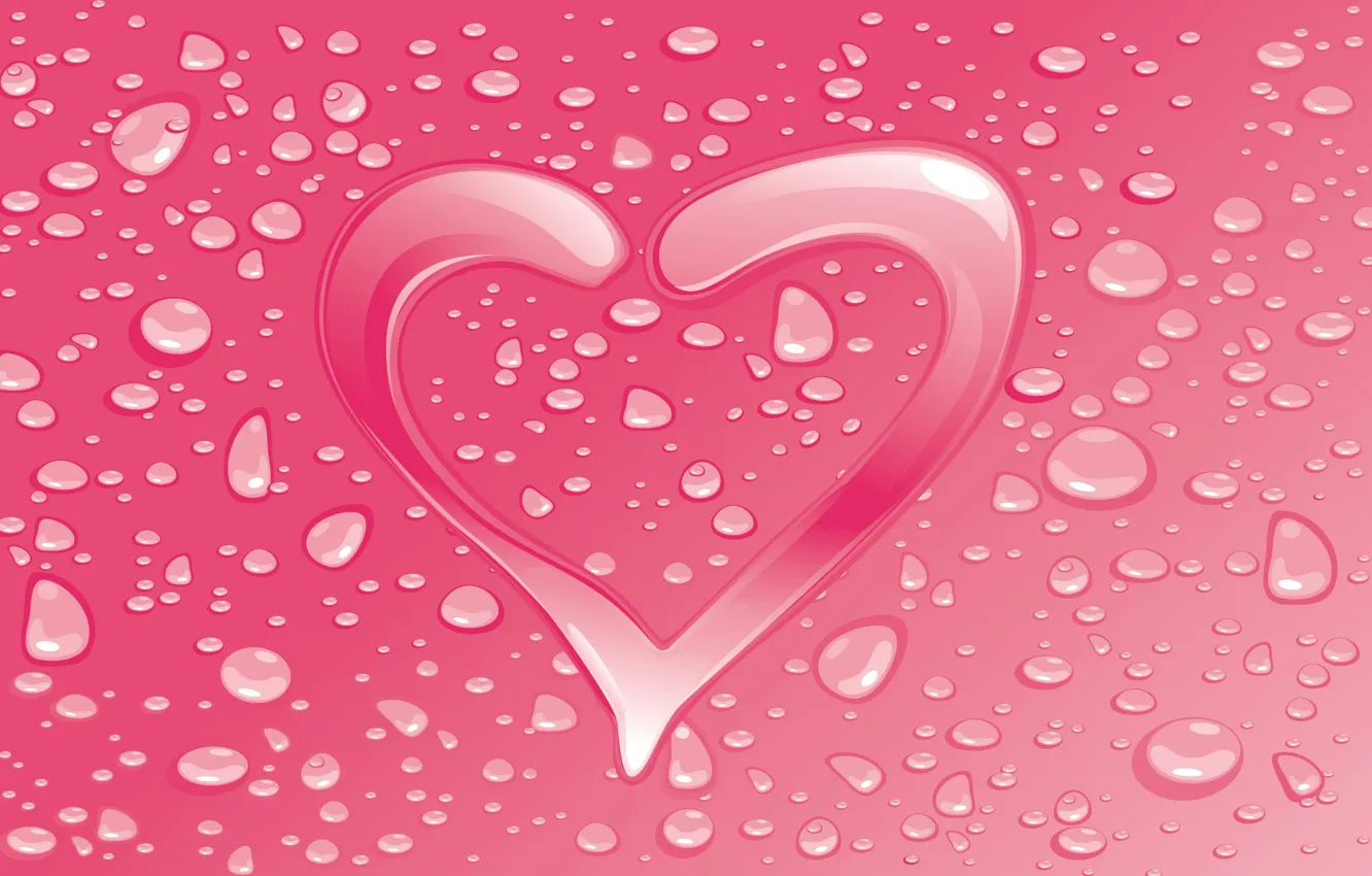 Photo wallpaper drops, heart, lovers, Valentine's day, postcard