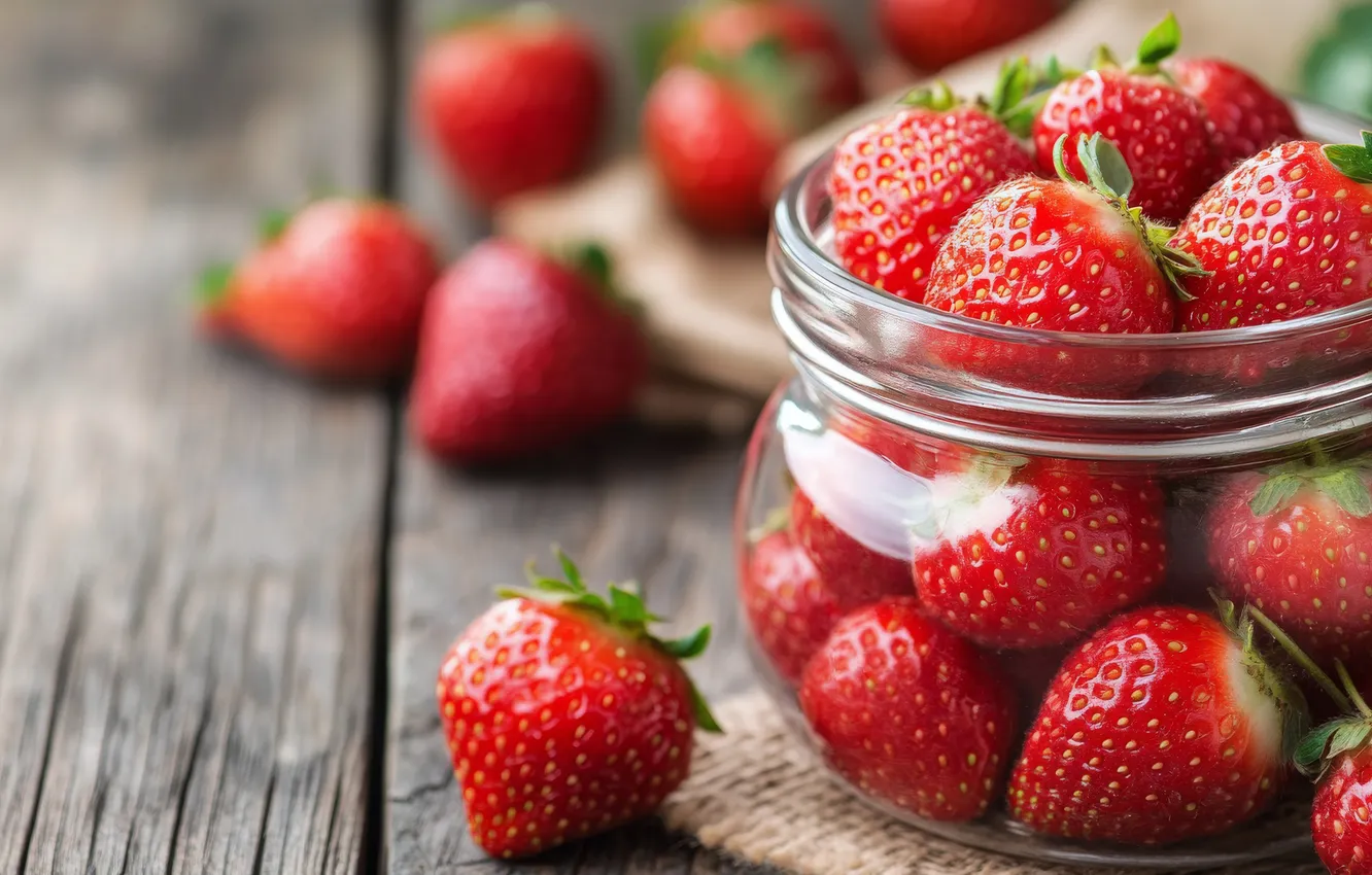 Photo wallpaper berries, Bank, AI art, strawberry, neural network