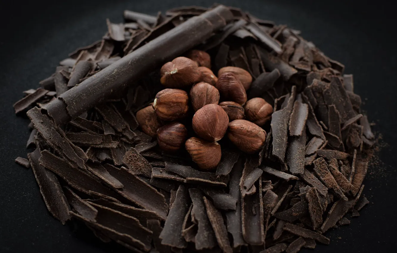 Photo wallpaper food, chocolate, nuts
