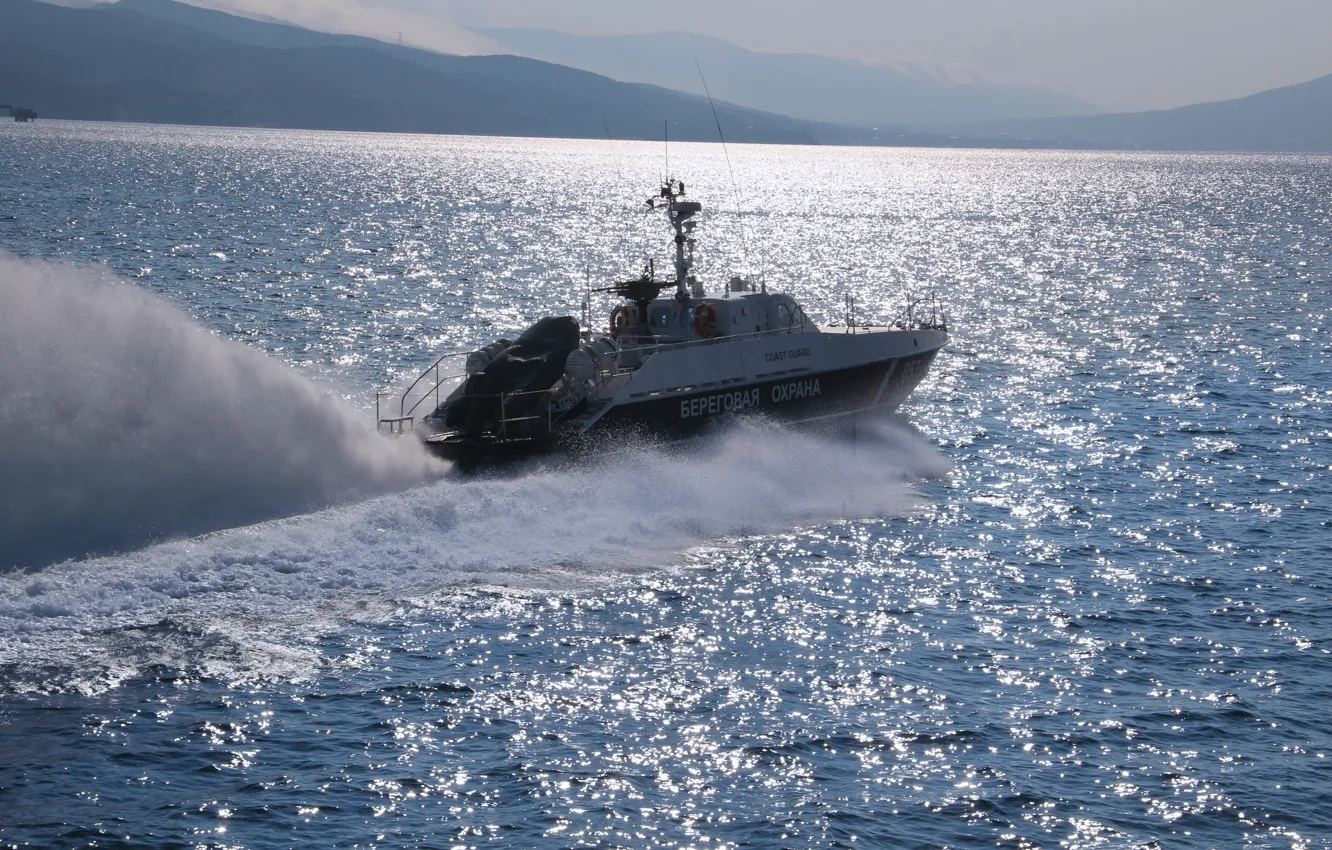 Photo wallpaper border, guard, boat, sea, PSCA-631, watch
