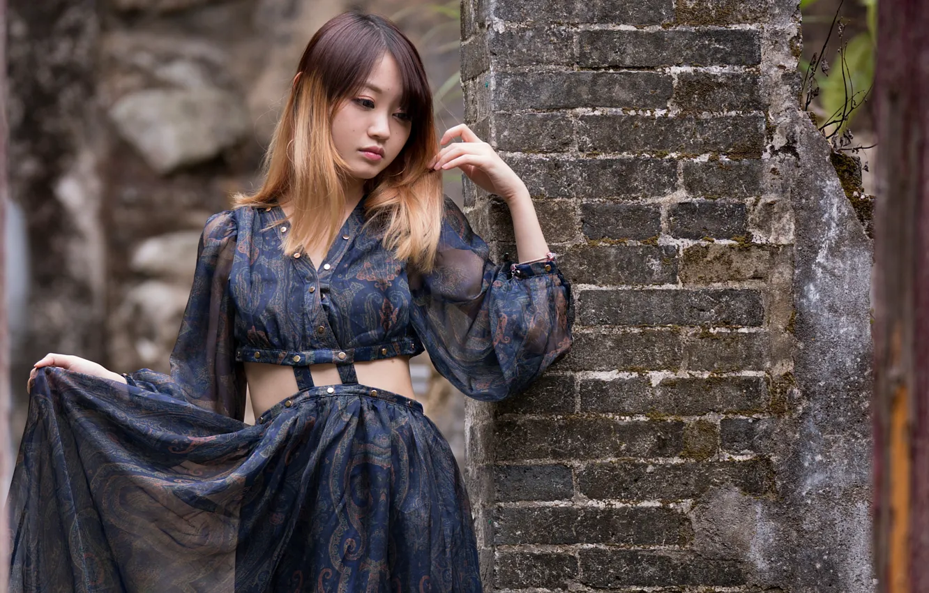 Photo wallpaper girl, Asian, cutie