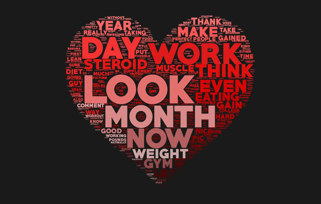 Photo wallpaper red, heart, words