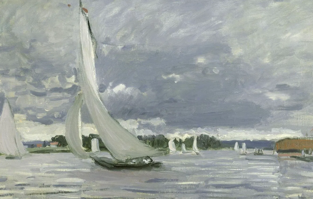 Photo wallpaper sailboat, picture, seascape, Claude Monet