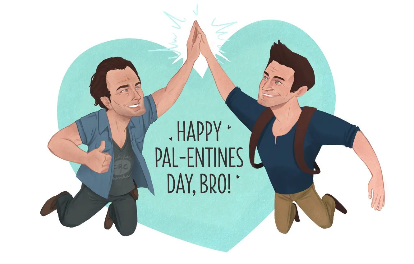 Photo wallpaper Valentine's Day, Uncharted, Naughty Dog, 2015, Nate and Sam