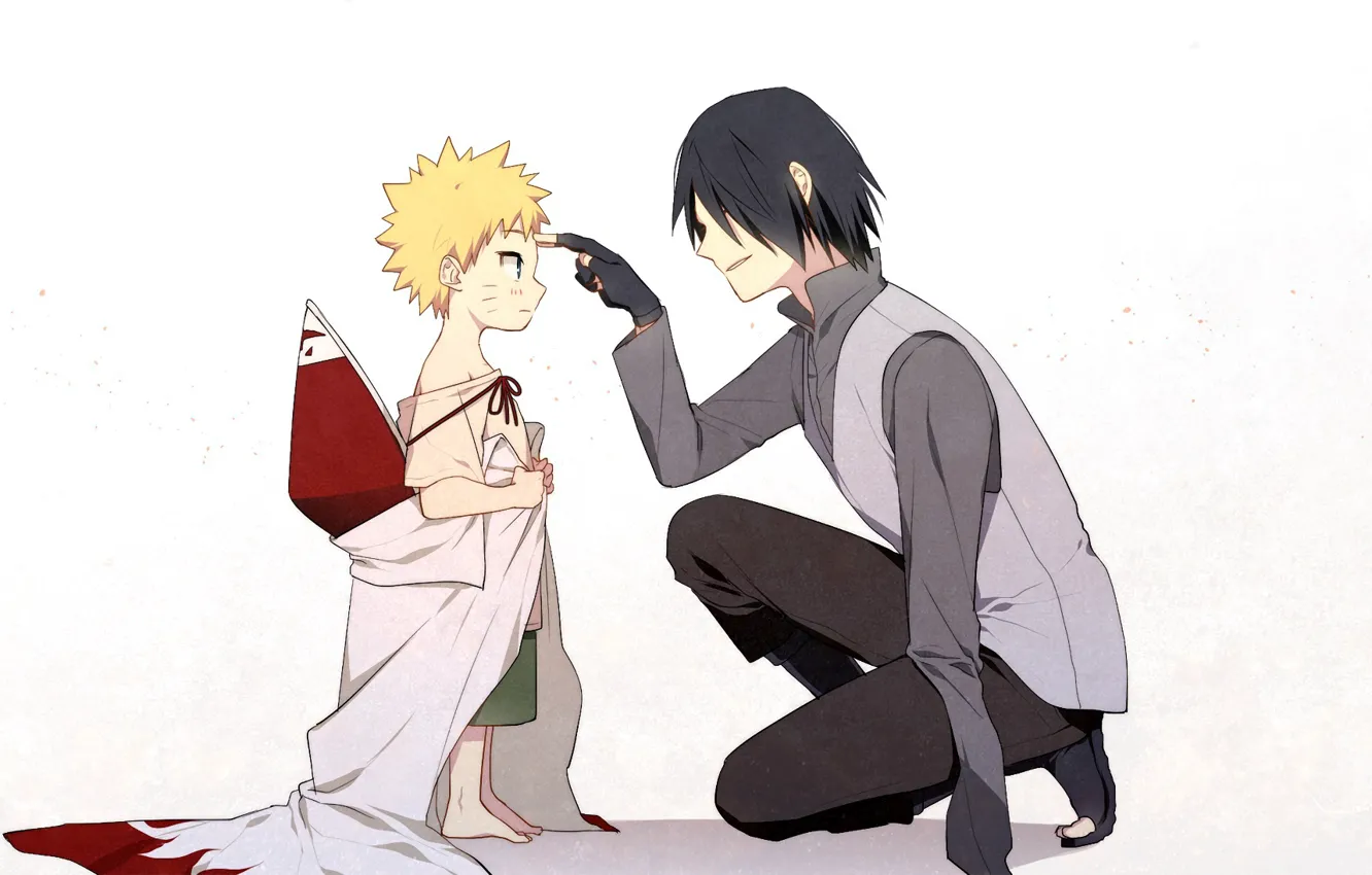 Photo wallpaper anime, art, Naruto, Naruto, Hokage, Sasuke Uchiha, Naruto Uzumaki