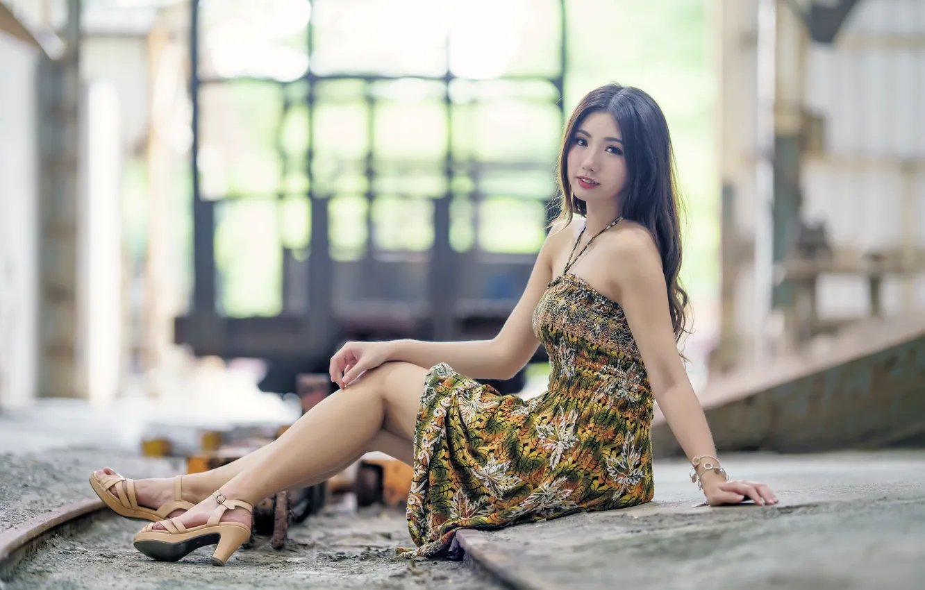 Photo wallpaper look, girl, Asian