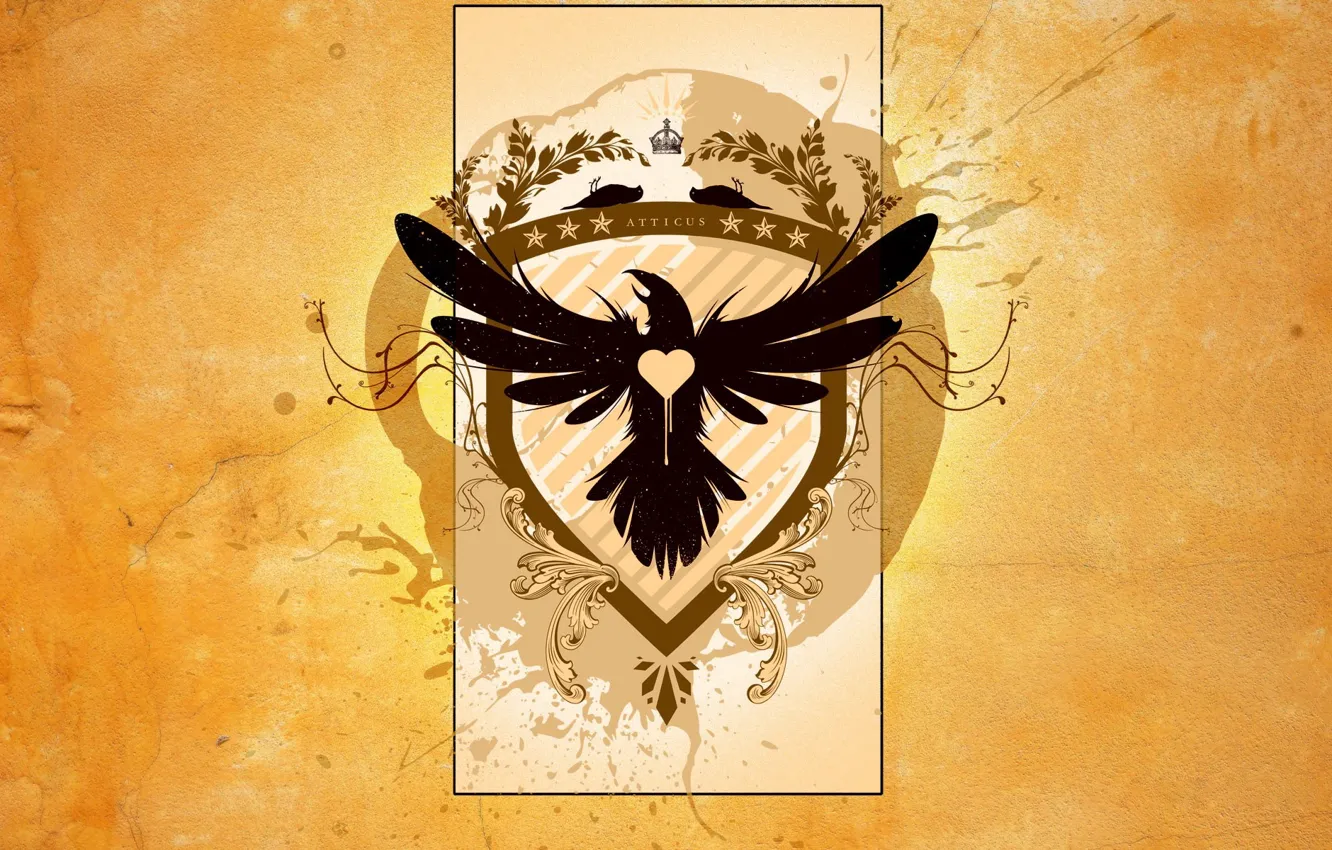 Photo wallpaper yellow, vector, emblem