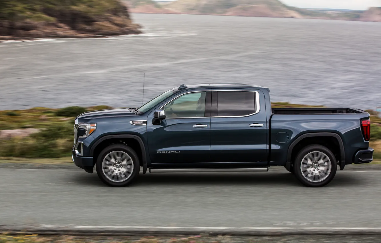 Photo wallpaper side view, pickup, GMC, Denali, Sierra, 2019