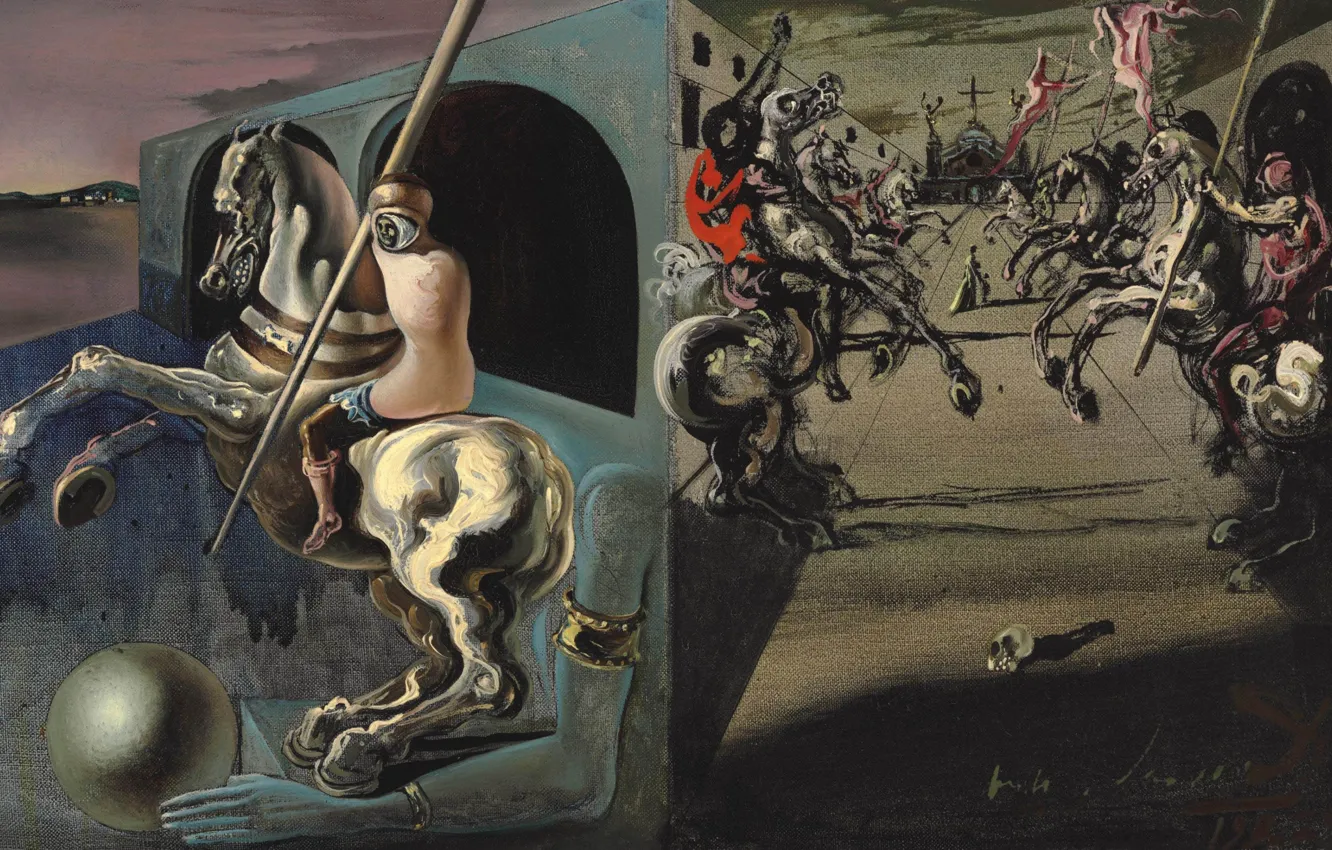 Photo wallpaper surrealism, picture, Salvador Dali, Salvador Dali, Parade Of The Knights