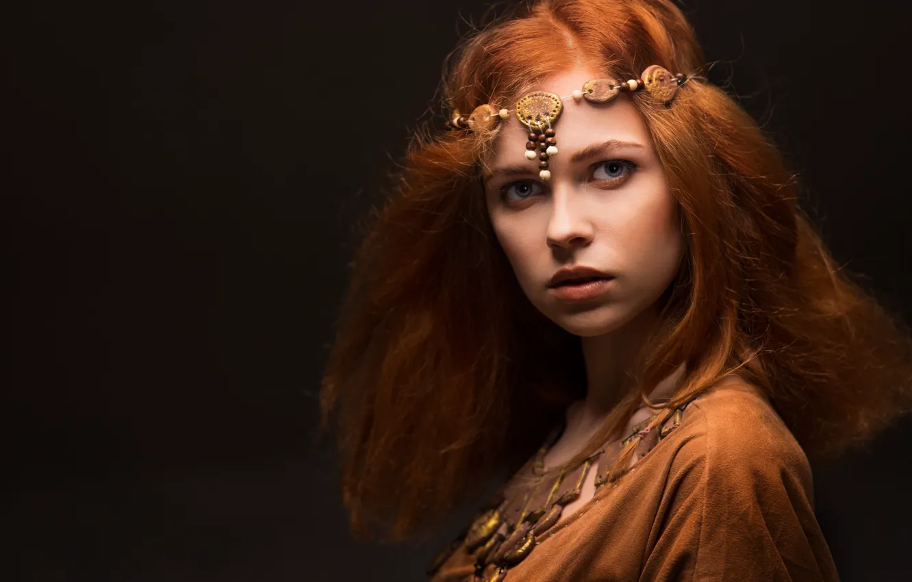 Photo wallpaper look, decoration, style, girl, redhead, the middle ages, style, bokeh