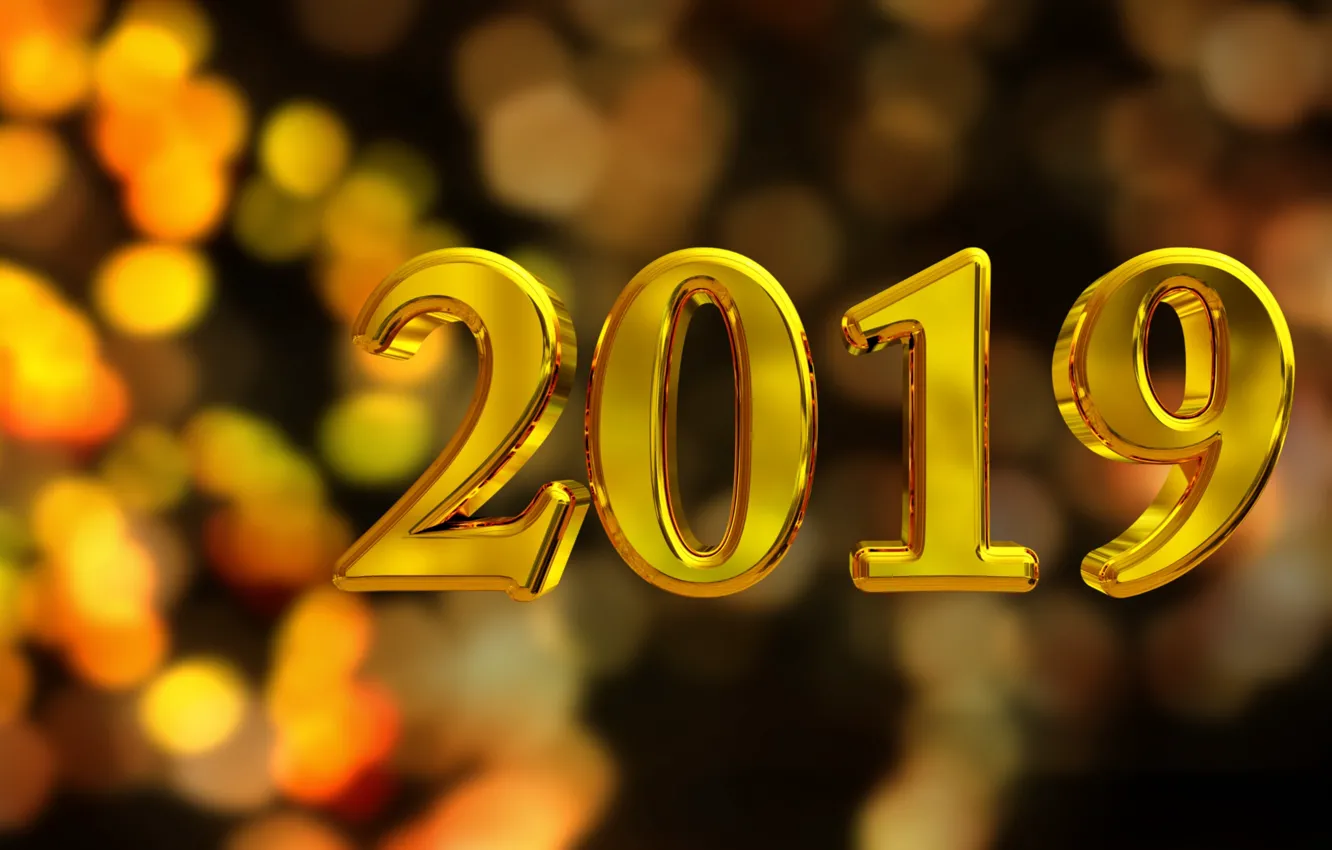 Photo wallpaper gold, new year, figures, golden, background, New Year, Happy, sparkle
