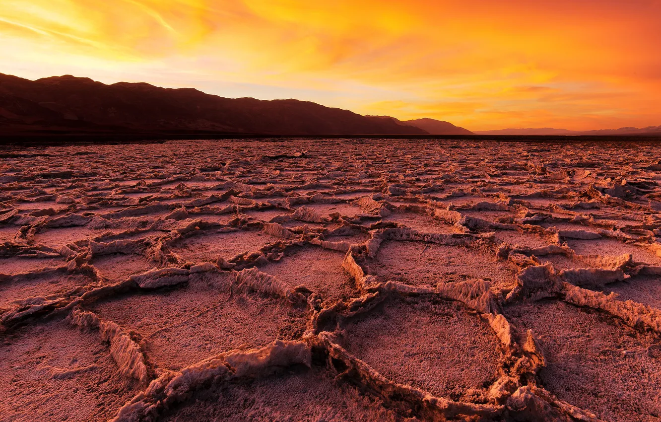 Photo wallpaper landscape, sunrise, Death Valley