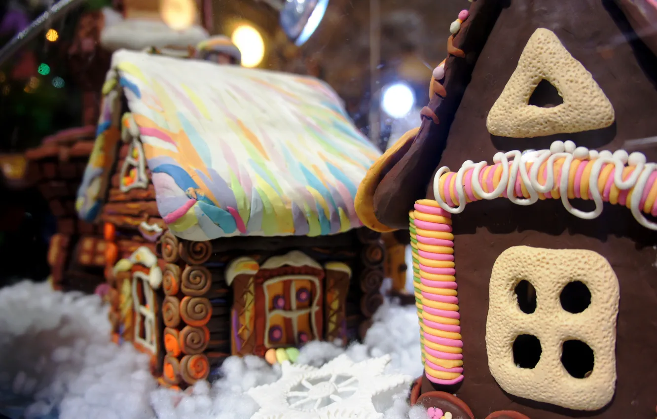 Photo wallpaper macro, toy, house