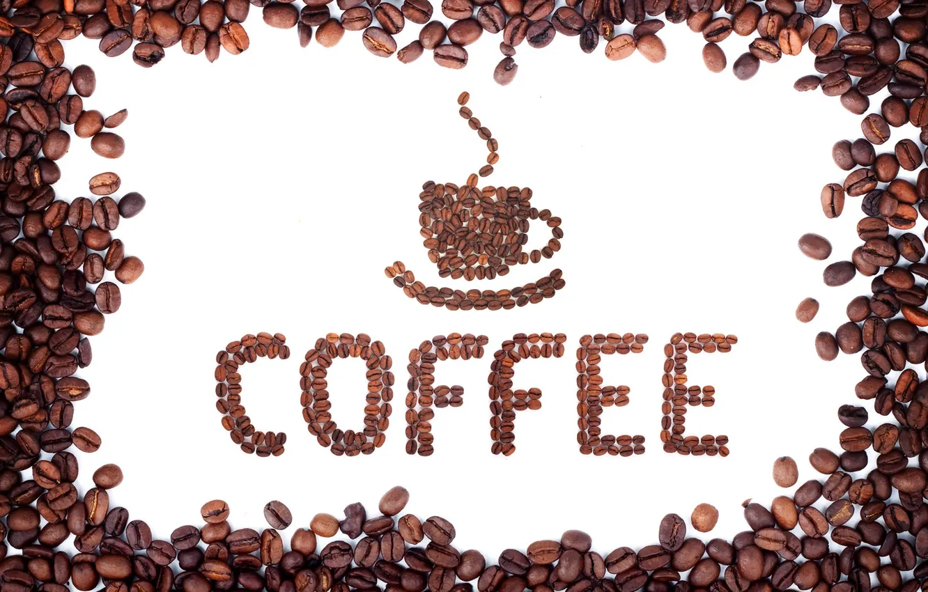 Photo wallpaper coffee, grain, drink, I love coffee