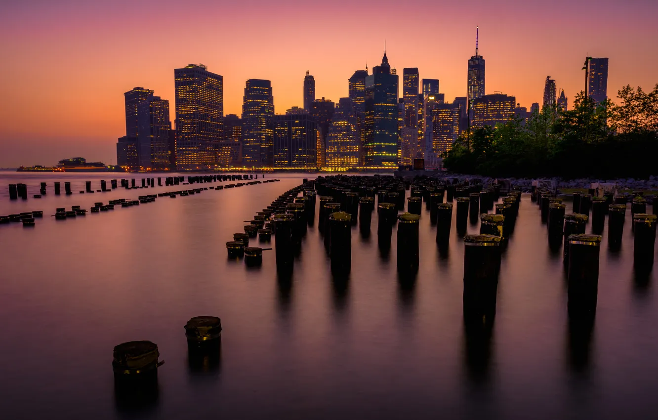Photo wallpaper the city, New York, the evening, USA, USA, Manhattan, Manhattan, New York City