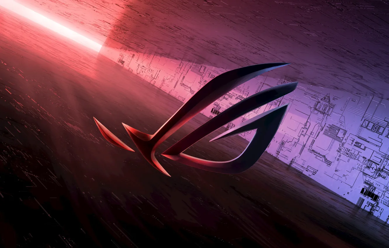 Photo wallpaper light, space, scheme, logo, high-tech, brand, digital art, asus