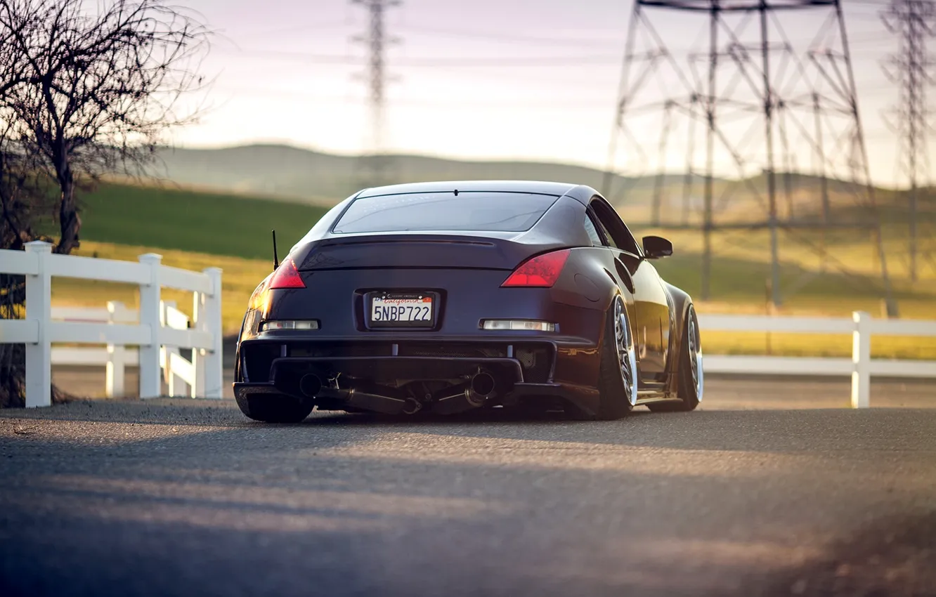 Photo wallpaper Machine, Tuning, Nissan, Nissan, 350z, Tuning, Stance, Back
