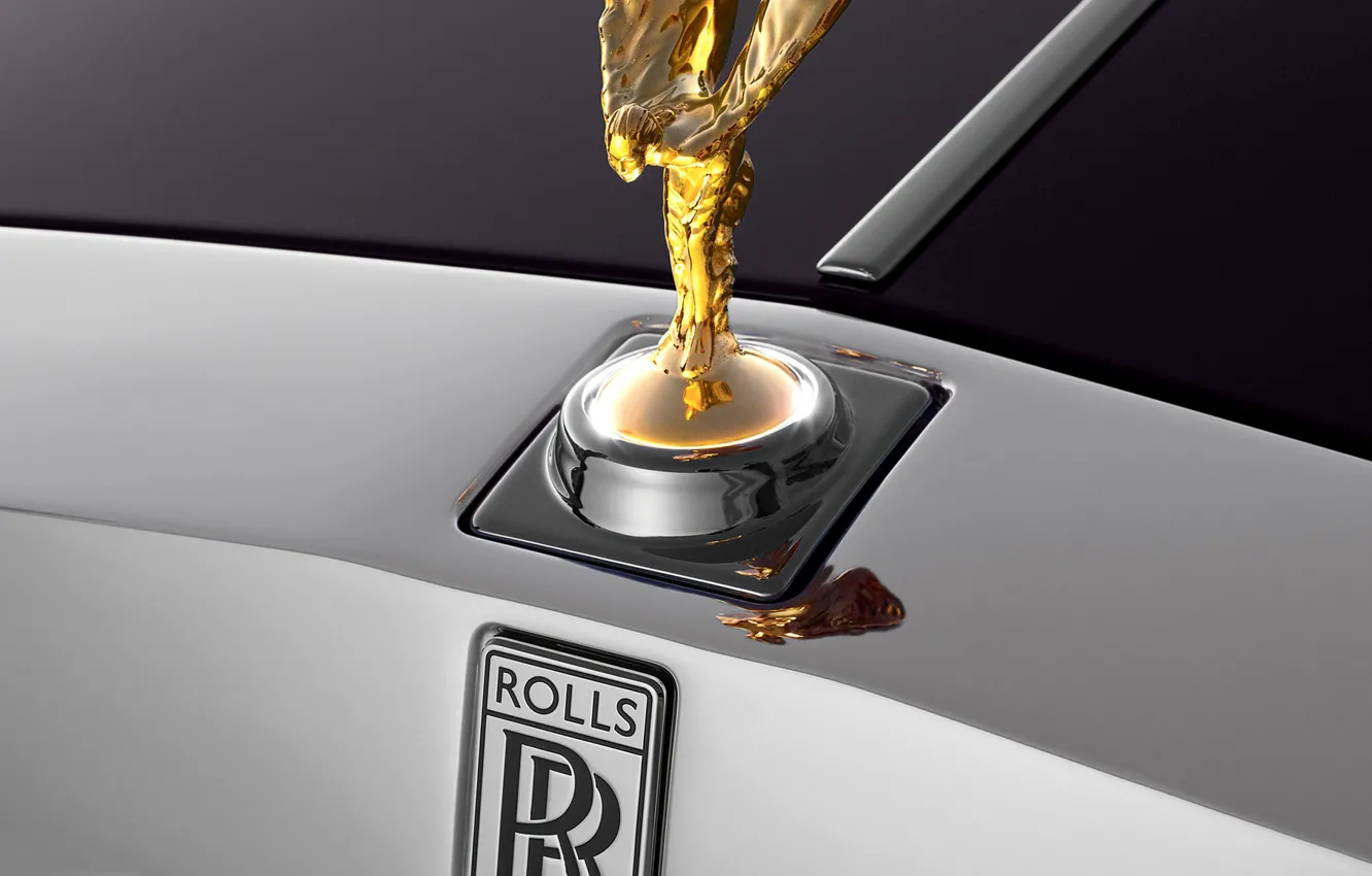 Photo wallpaper macro, Rolls-Royce, emblem, rolls Royce