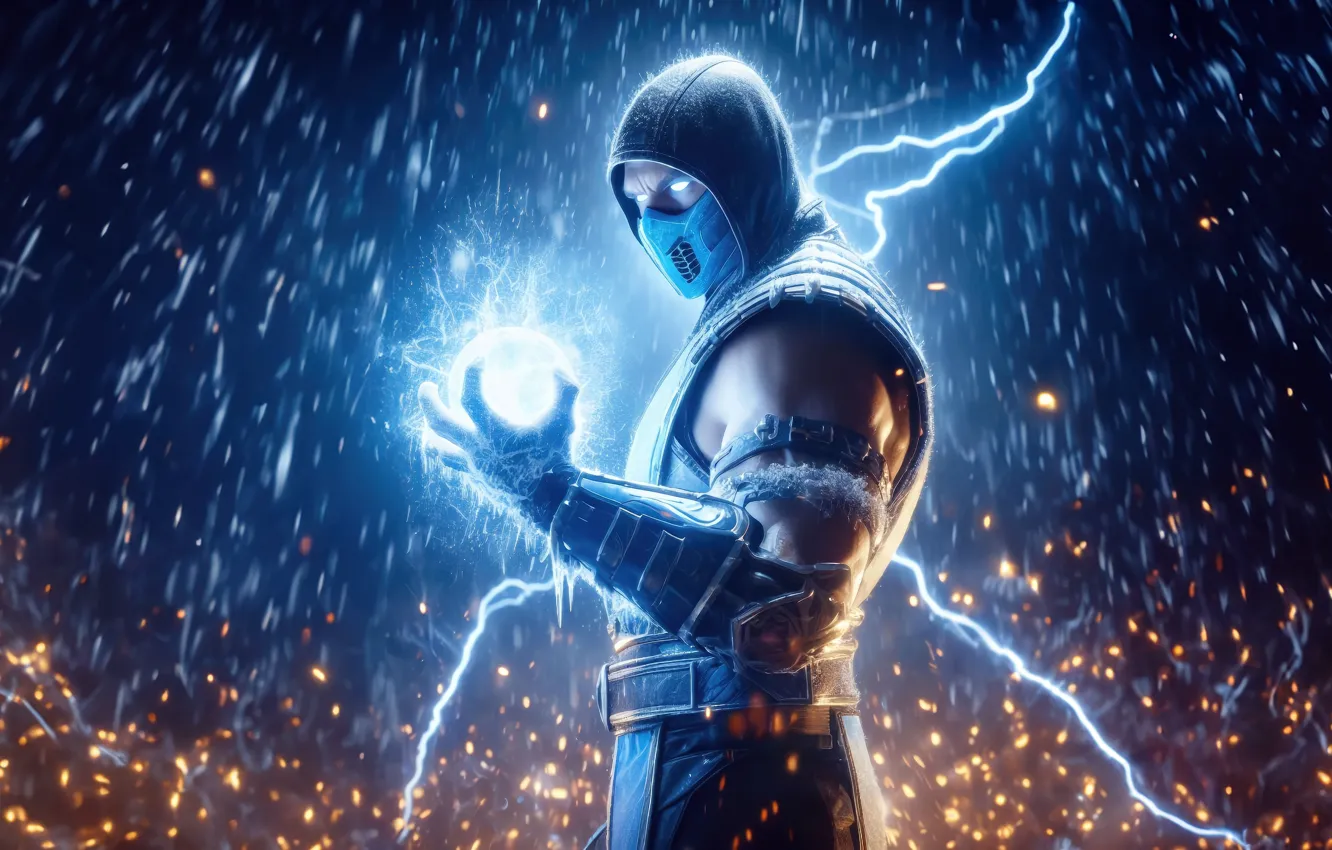 Photo wallpaper Games, Art, Mortal Kombat, Scorpion, Digital Art, Sub Zero, Artwork