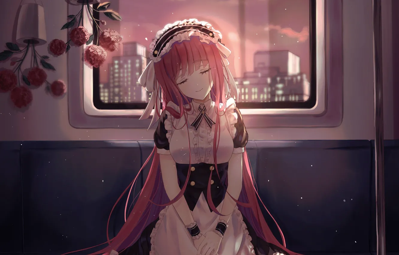 Photo wallpaper girl, the evening, the maid