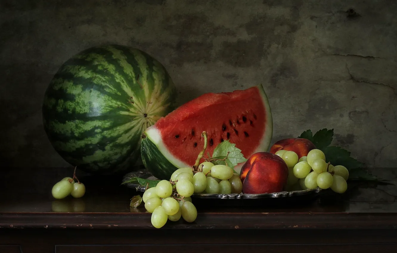 Photo wallpaper berries, watermelon, still life