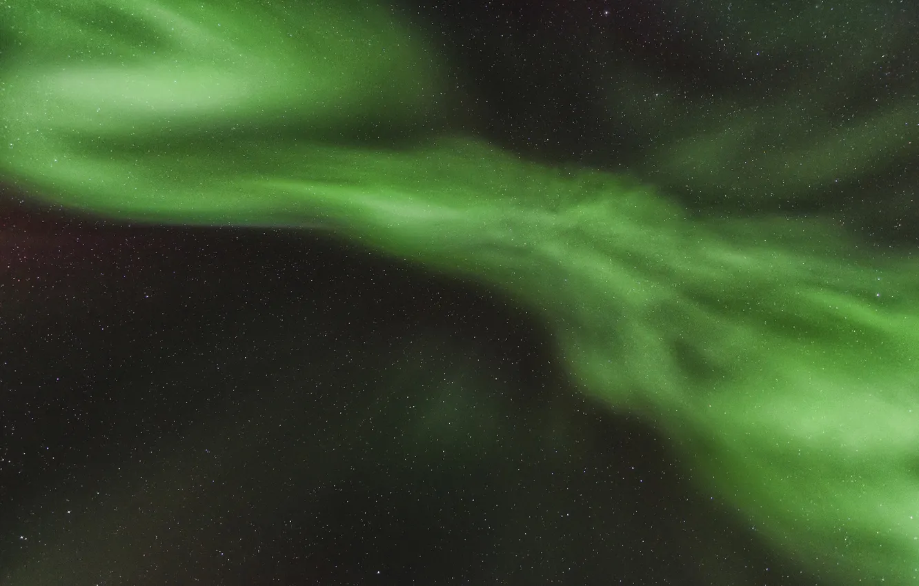 Photo wallpaper space, stars, Northern lights