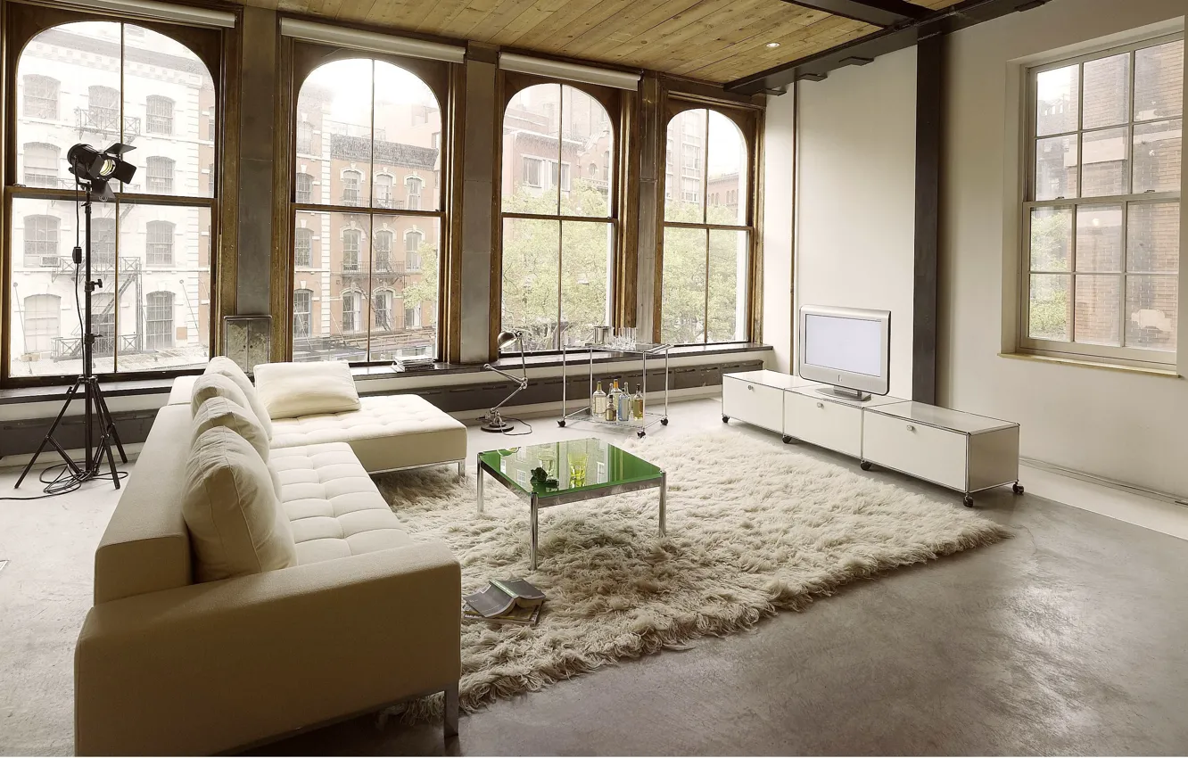 Photo wallpaper style, room, interior, Industrial style, NYC, living room, loft, design
