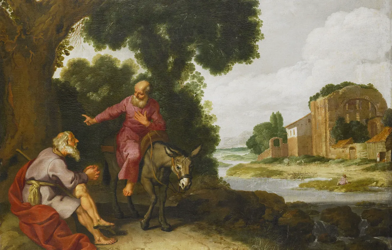 Photo wallpaper Lambert Jacobs, An Old Prophet Met A Man Of God, mythology, picture