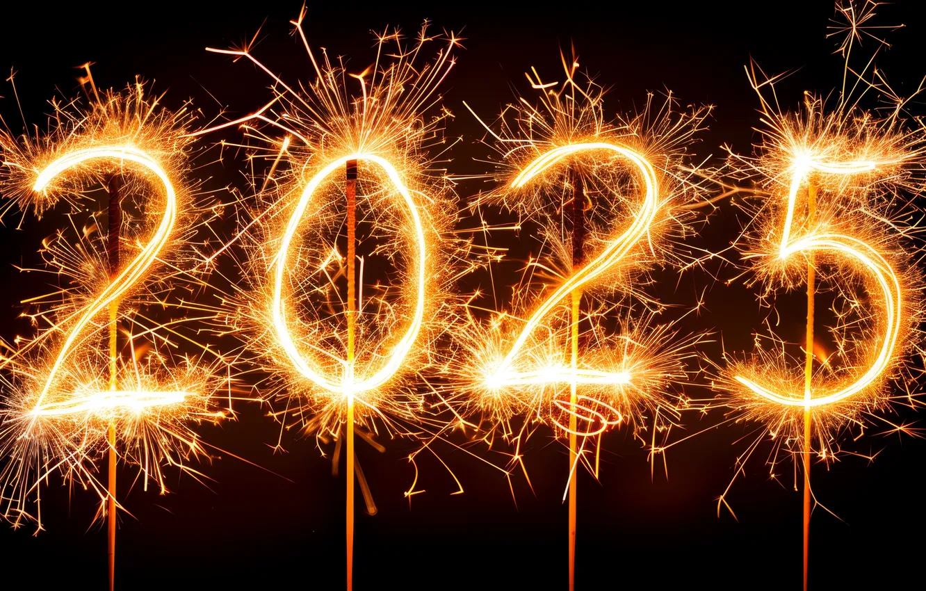 Photo wallpaper light, lights, the dark background, new year, salute, figures, fireworks, date