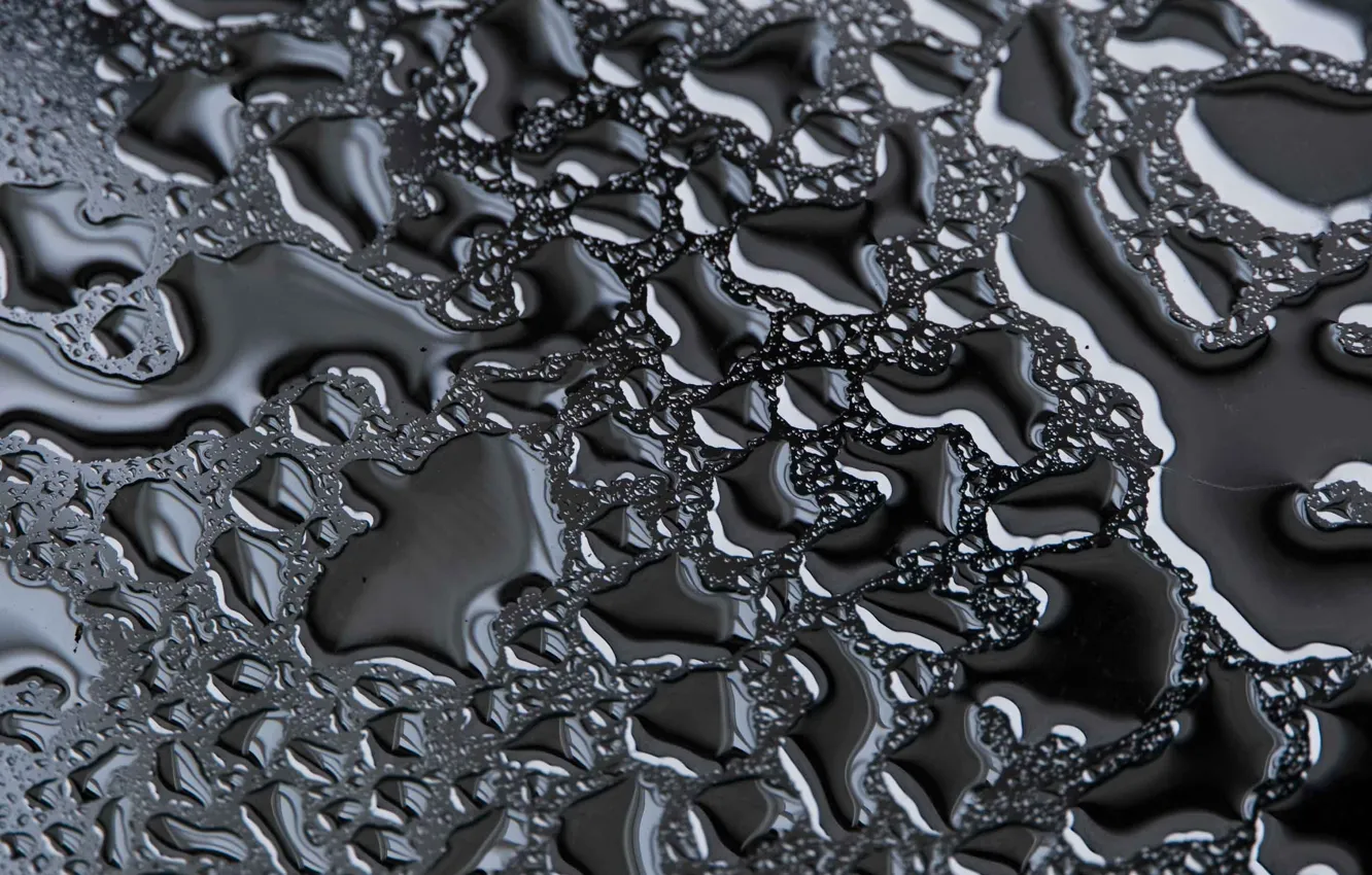 Photo wallpaper water, drops, metal, texture
