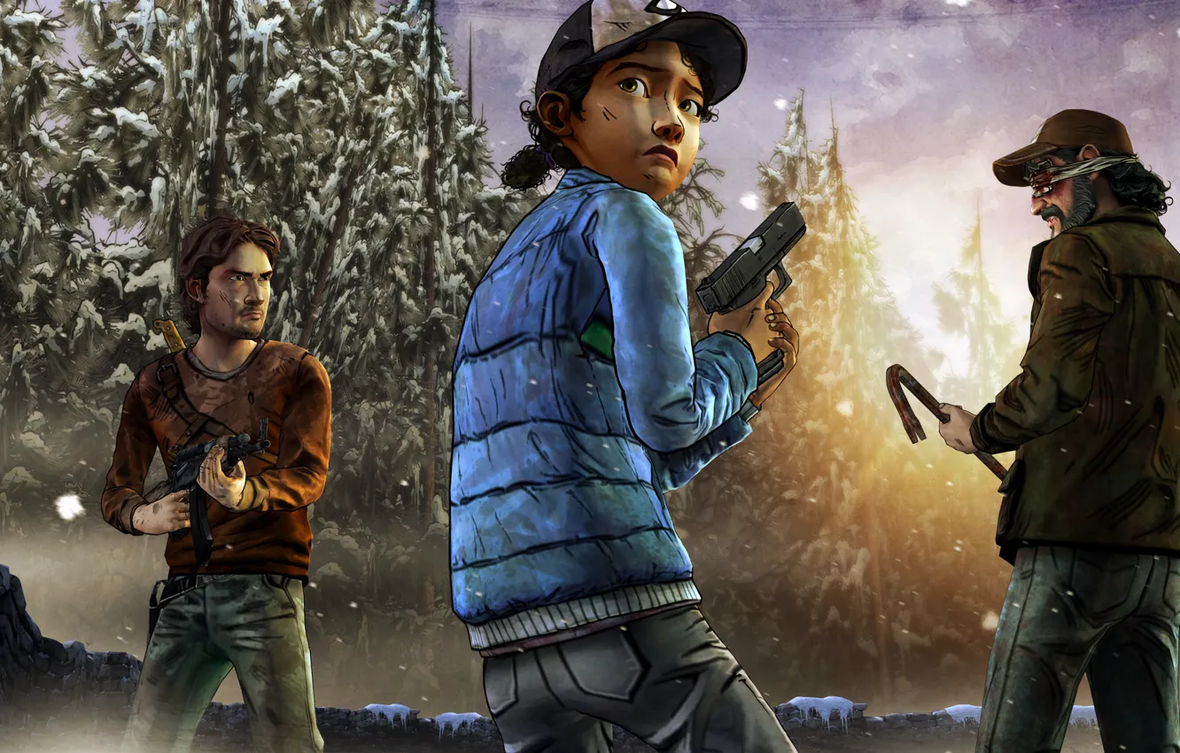 Photo wallpaper Look, Kenny, Weapons, Zombies, The situation, Telltale Games, A Telltale Games Series, Survivors