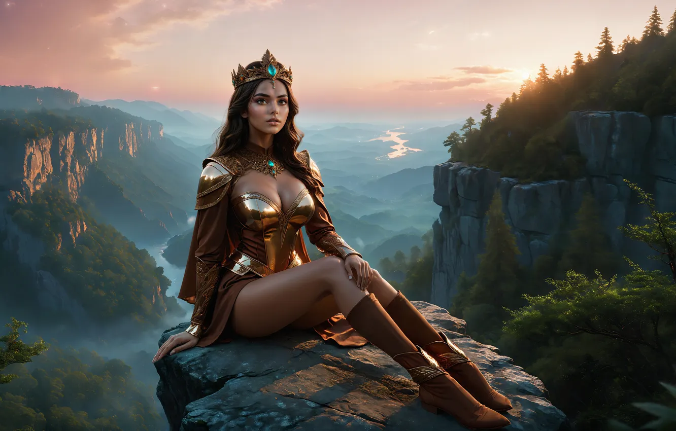 Photo wallpaper girl, princess, AI Art