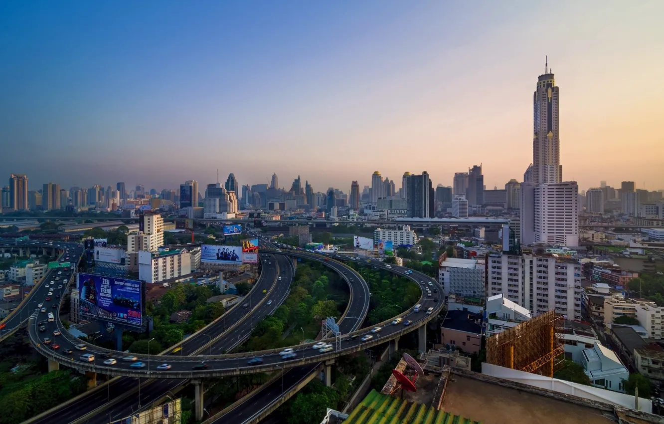 Photo wallpaper the city, morning, Thailand, Bangkok