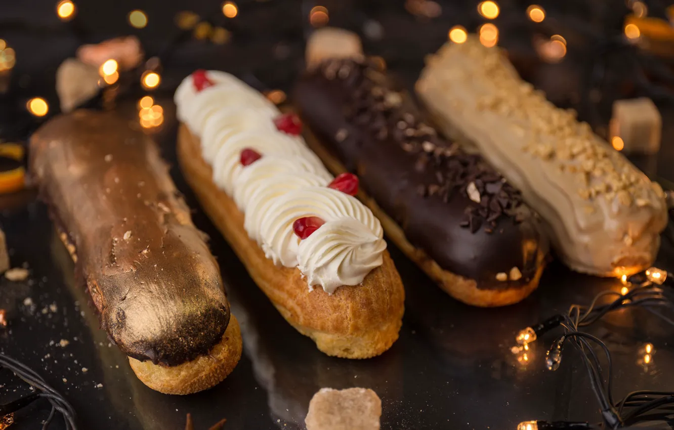 Photo wallpaper chocolate, cake, eclairs