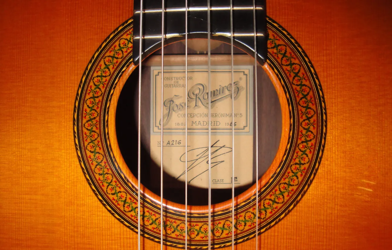 Photo wallpaper macro, music, guitar