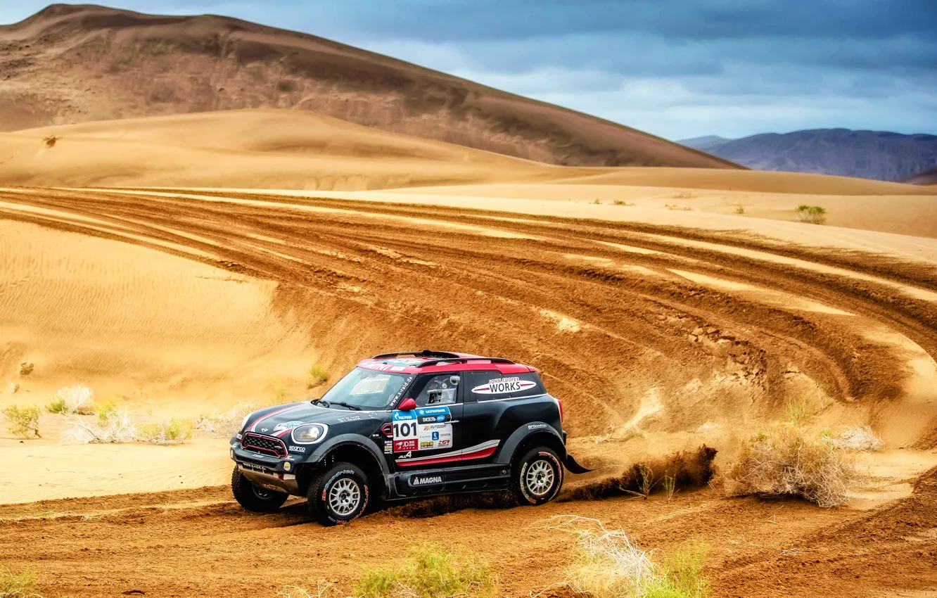 Photo wallpaper SUV, 101, SilkWay, Rally, Mini, Rally, X-Raid Team, X Raid