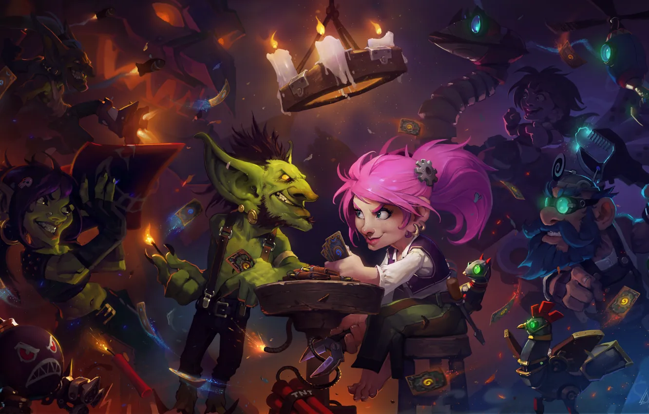 Photo wallpaper map, gnome, dwarf, Goblin, goblin, Hearthstone