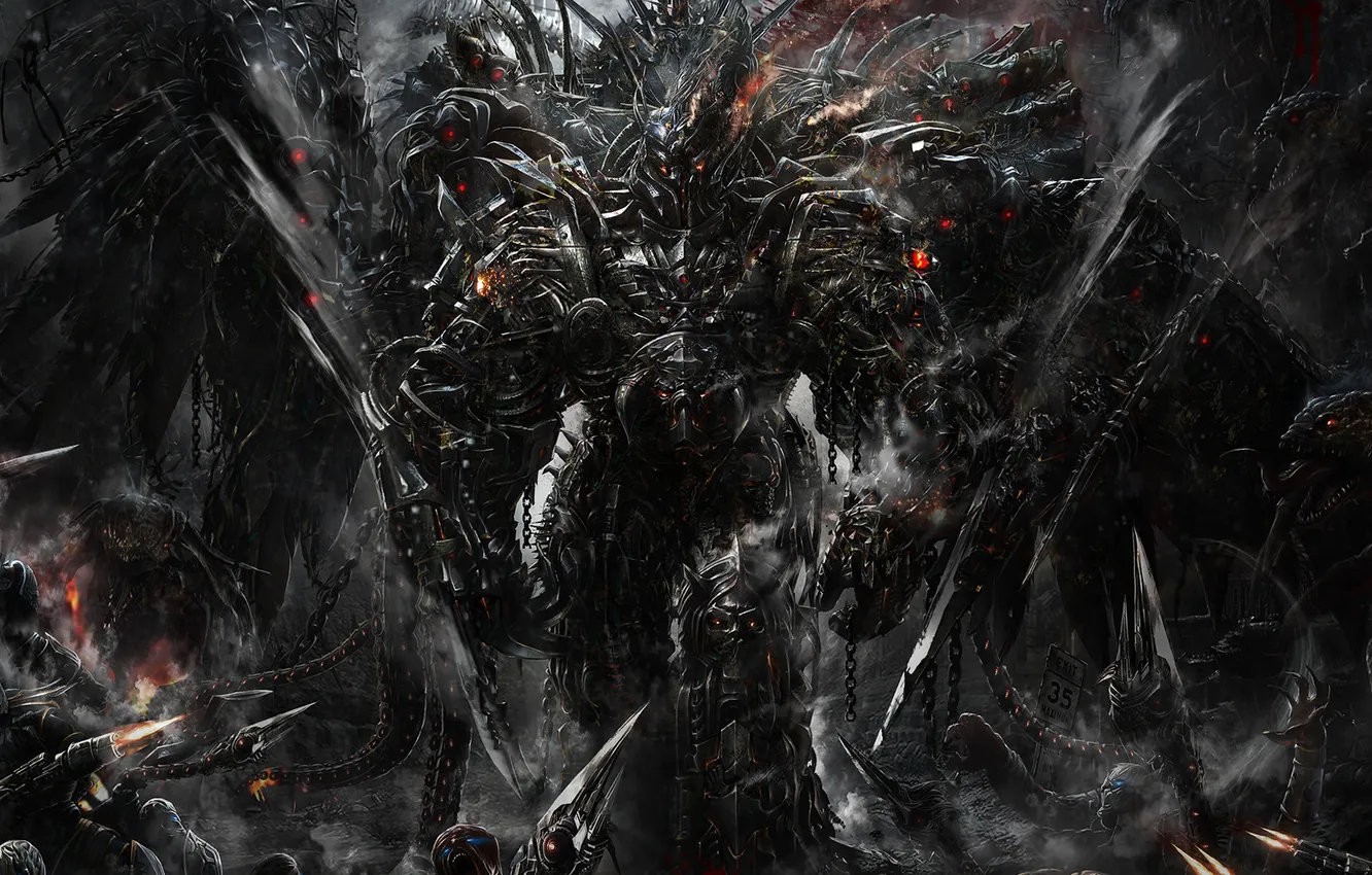 Photo wallpaper monster, armor, shot, battle, warrior, soldiers, chain, dominance war