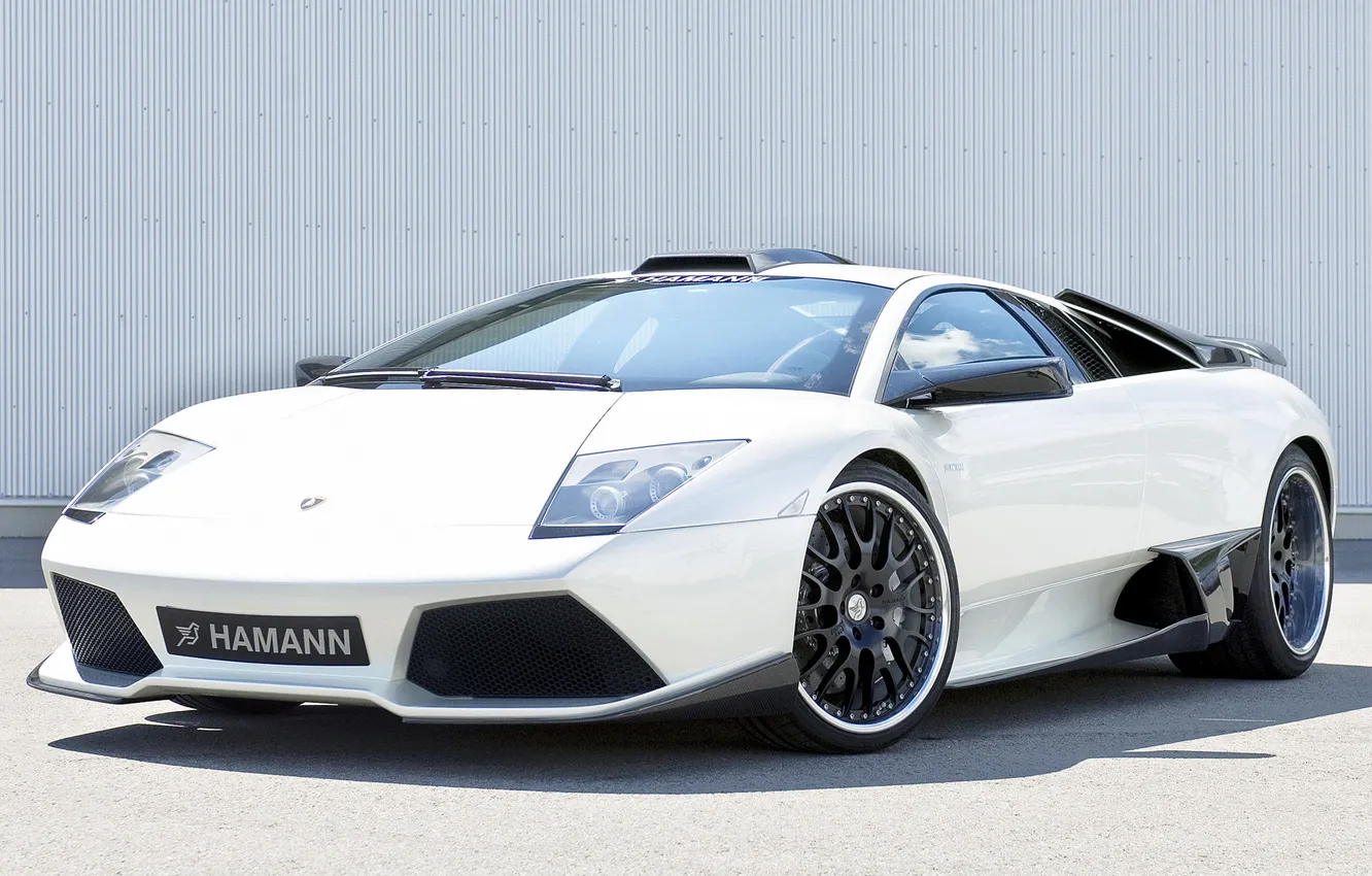 Photo wallpaper car, Lamborghini, white, Hamann, auto, tuning, murcielago, lp640